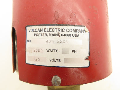 Vulcan Electric AUW 220A Screw Plug Immersion Heater 2000 Watt 120V 7-3/4"