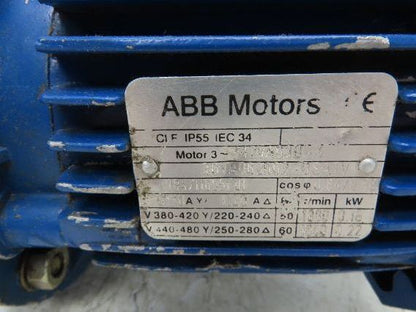 ABB M2VA63B-4 3GVA062002 Gearmotor MR-V-40U03A 40:1 Reducer Hollow Shaft 230V