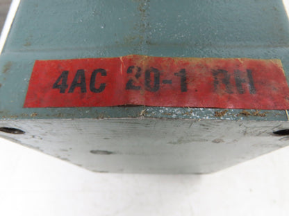 Hytrol 4A 20-1 RH Conveyor Gearbox 20:1 Reducer 56C Gearmotor 1Hp 230/460V 3PH