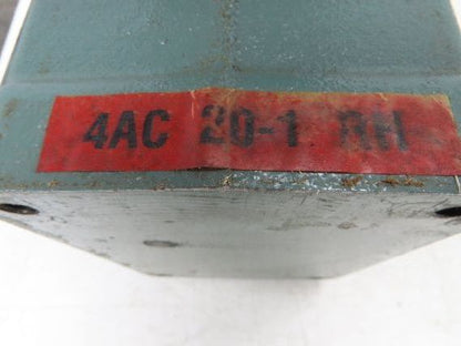 Hytrol 4A 20-1 RH Conveyor Gearbox 20:1 Reducer 56C Gearmotor 1Hp 230/460V 3PH