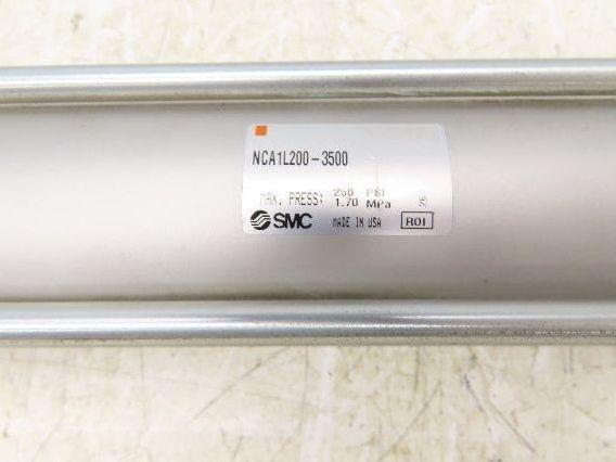 SMC NCA1L200-3500 Pneumatic Air Cylinder 2" Bore 35" Stroke Foot Mount 250psi