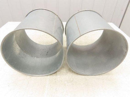 10"x 11"L Galvanized Clamp Together Duct Pipe Dust Collector Ducting  Lot of 2