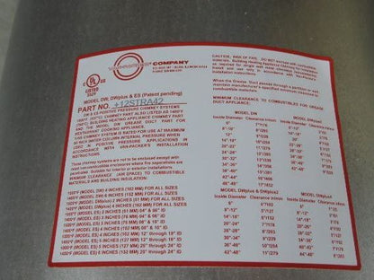 Van Packer DW Stainless Double Wall Insulated Chimney Pipe 12" Dia x 20'L