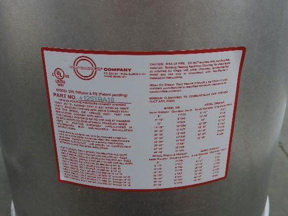 Van Packer DW Stainless Double Wall Insulated Chimney Pipe 12" Dia x 20'L