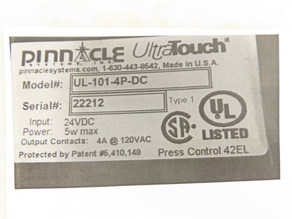 Pinnacle UL-101-4P Ultra-Touch Safety Switch Pushbutton 24V