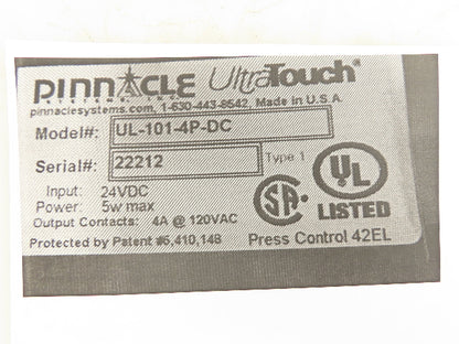 Pinnacle UL-101-4P Ultra-Touch Safety Switch Pushbutton 24V