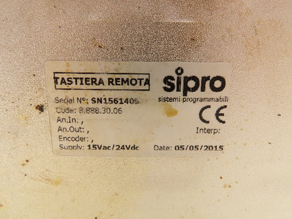 Sipro 8.888.30.06 HMI Remote Keyboard Operator Control Panel