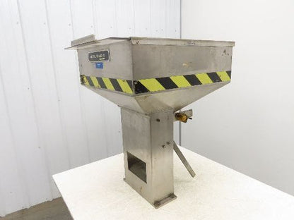 Haumiller Pneumatic Vibratory Parts Feeder Bin 24x24" Stainless Hopper