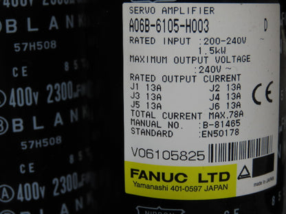 Fanuc A06B-6105-H003 AC Servo Drive Amplifier Circuit Board Module