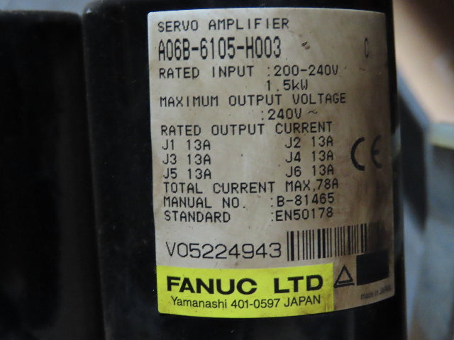 Fanuc A06B-6105-H003 AC Servo Drive Amplifier Circuit Board Module