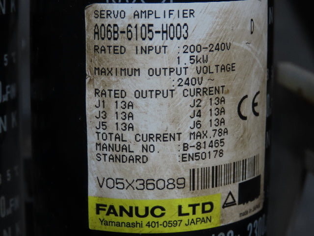 Fanuc A06B-6105-H003 AC Servo Drive Amplifier Circuit Board Module