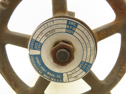 Henry Vogt 1331T Forged Steel Globe Valve 1-1/4" NPT Threaded