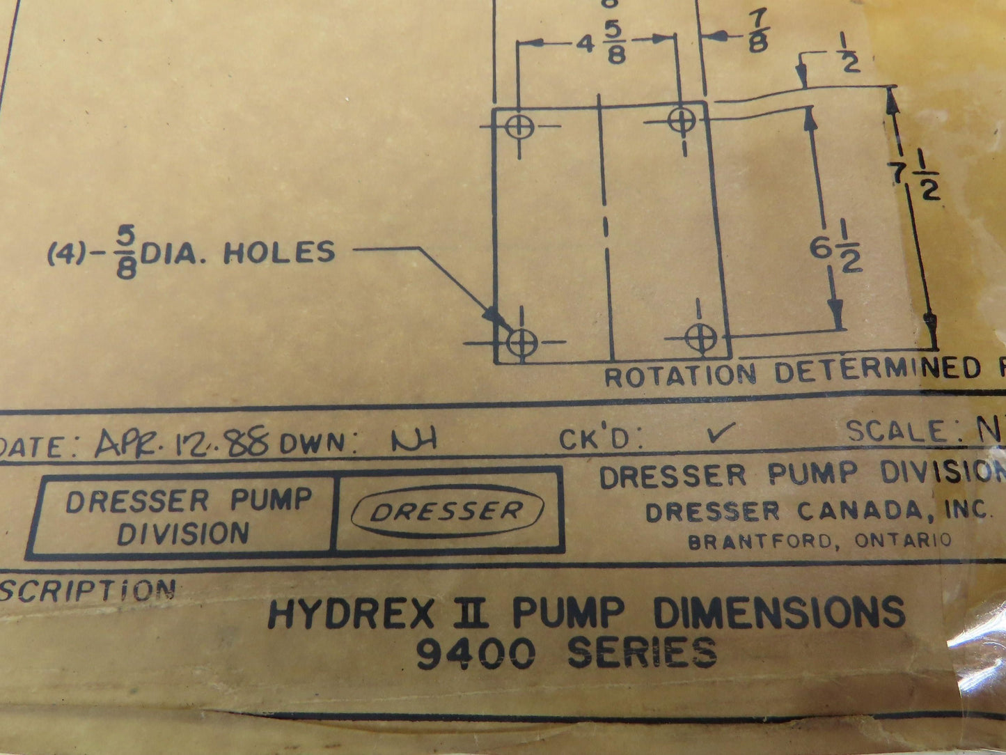Worthington Hydrex 9400 Double Helical Rotary Gear Pump 4x4" Flanged