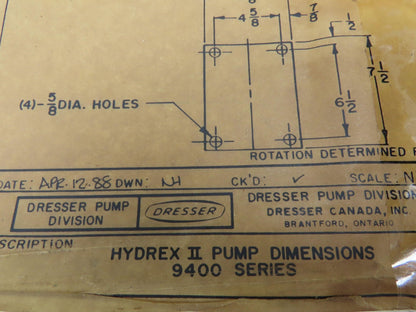 Worthington Hydrex 9400 Double Helical Rotary Gear Pump 4x4" Flanged