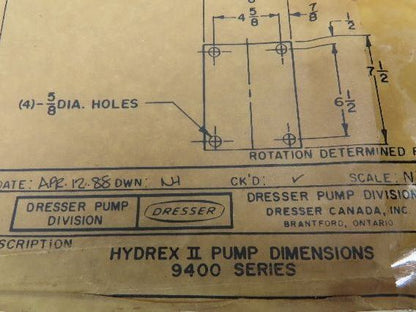 Worthington Hydrex 9400 Double Helical Rotary Gear Pump 4x4" Flanged