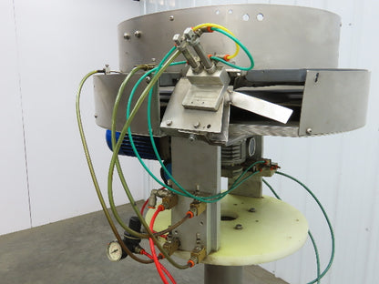 Marin G&C Rotary Orienting Aerosol Cap Sorter Stainless Bowl Pedestal Feeder 24"