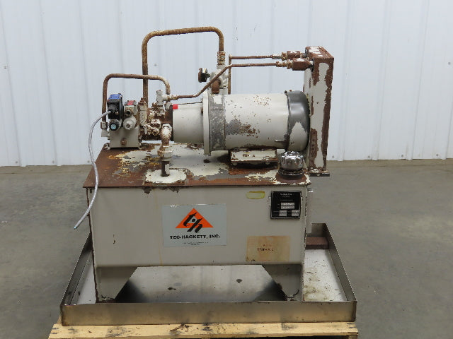 Tec-Hackett Hydraulic Power Unit 30 Gal 7.6gpm 1000psi 5Hp 230/460V w/Oil Cooler