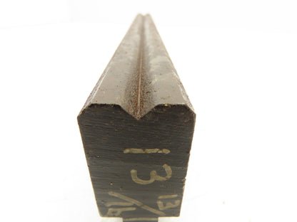 Press Brake Die 13-13/16" Long 90° V 1/2" Tang 1-13/128" W 1-3/4" H 45° Bevel