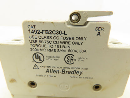 Allen Bradley 1492-FB2C30-L Fuse Holder 2 Pole 600V 30A Lot of 7