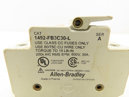 Allen Bradley 1492-FB3C30-L Fuse Holder 3 Pole 600V 30A Lot of 5
