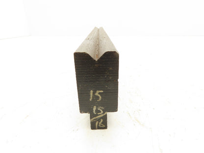 Press Brake Die 15-15/16" Long 90° V 1/2" Tang 1-1/16" W 1-3/4" H