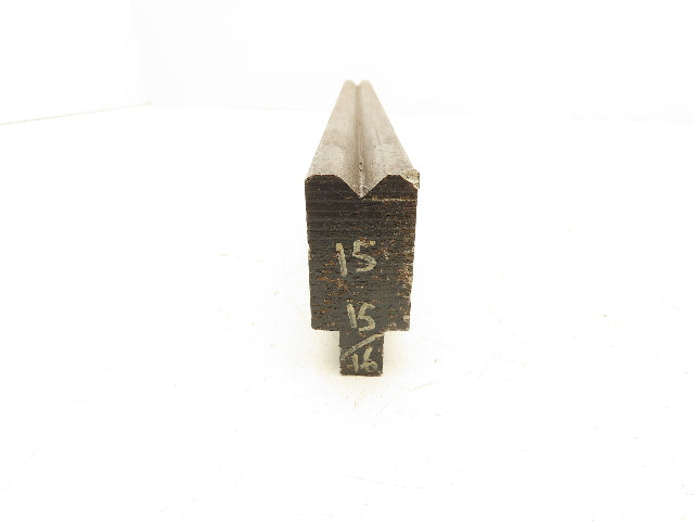 Press Brake Die 15-15/16" Long 90° V 1/2" Tang 1-1/16" W 1-3/4" H