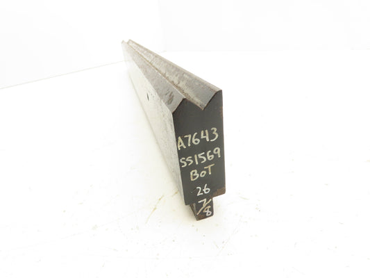 Press Brake Die 26" Long 90° V 1/2" Tang 1-9/64" W 2-3/4" H Offset