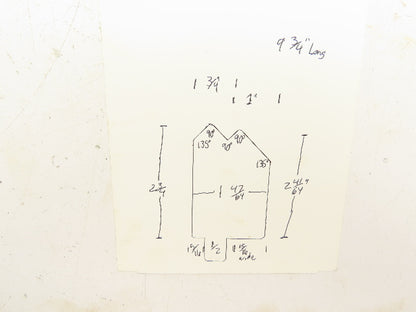 Press Brake Die 9-3/4" Long 90° V 1/2" Tang 1-47/64" W 2-3/4" H Offset