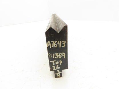 Press Brake Die 26-3/8" Long 90° V 1/2" Tang 1-1/8" W 2-3/4" H 11/16x3/8"