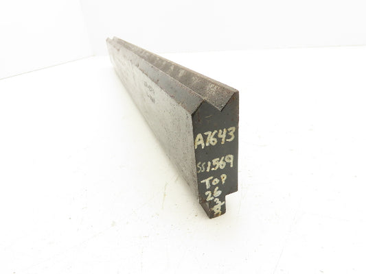 Press Brake Die 26-3/8" Long 90° V 1/2" Tang 1-1/8" W 2-3/4" H 11/16x3/8"