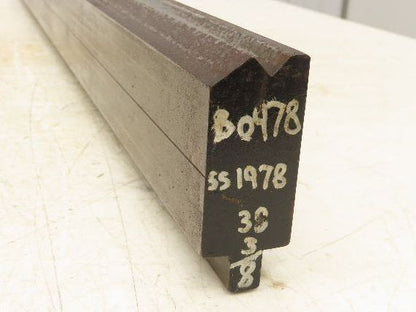 Press Brake Die 36-1/2" Long 90° V 1/2" Tang 1-13/32" W 2-13/16"H Offset