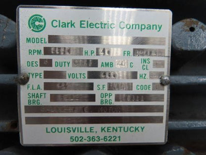 Baldor Electric AC Motor 40Hp 45A 3530 RPM 460V 3PH 324T Severe Duty  -Rebuilt