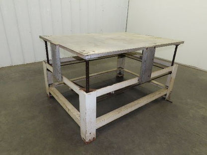 1" Aluminum Top  Steel Base Work Bench Table 54"x 40"x 21-32"Adjustable Height