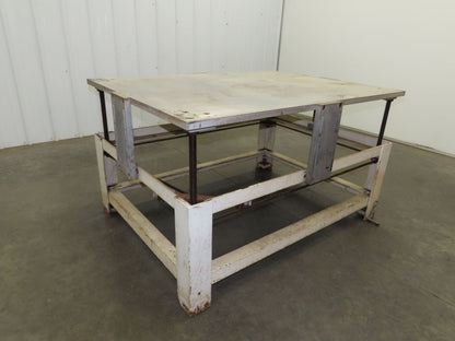 1" Aluminum Top  Steel Base Work Bench Table 54"x 40"x 21-32"Adjustable Height
