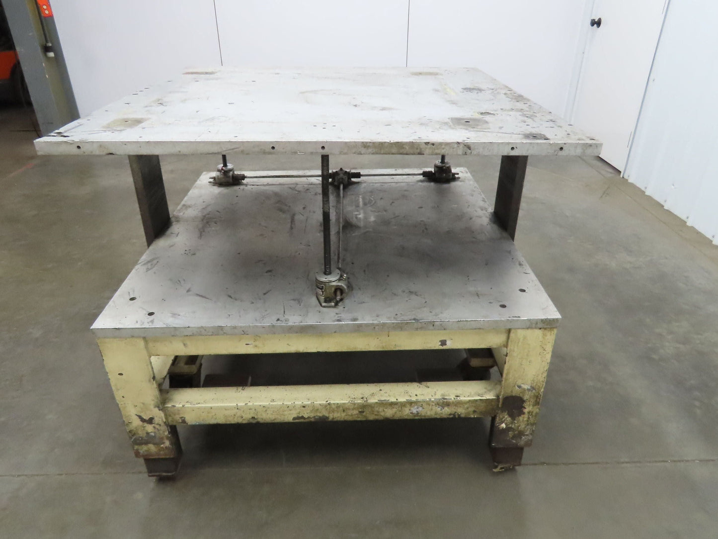 1" Aluminum Top  Steel Base Work Bench Table 40"x40" x 25-36"Adjustable Height