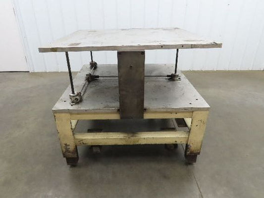 1" Aluminum Top  Steel Base Work Bench Table 40"x40" x 25-36"Adjustable Height