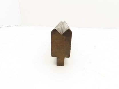 Press Brake Die 14-5/8" Long 90° V 1/2" Tang 1-7/32" W 1-3/4" H