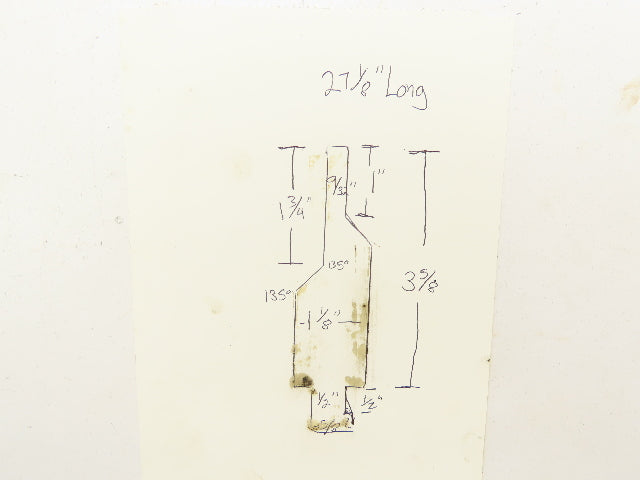 Press Brake Punch Die 27-1/8" Long 9/32" Square 1/2" Safety Tang 3-5/8" H