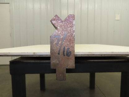 Press Brake Die 74" Long 90° V 1/2" Tang 1-7/32" W  2-11/16" H