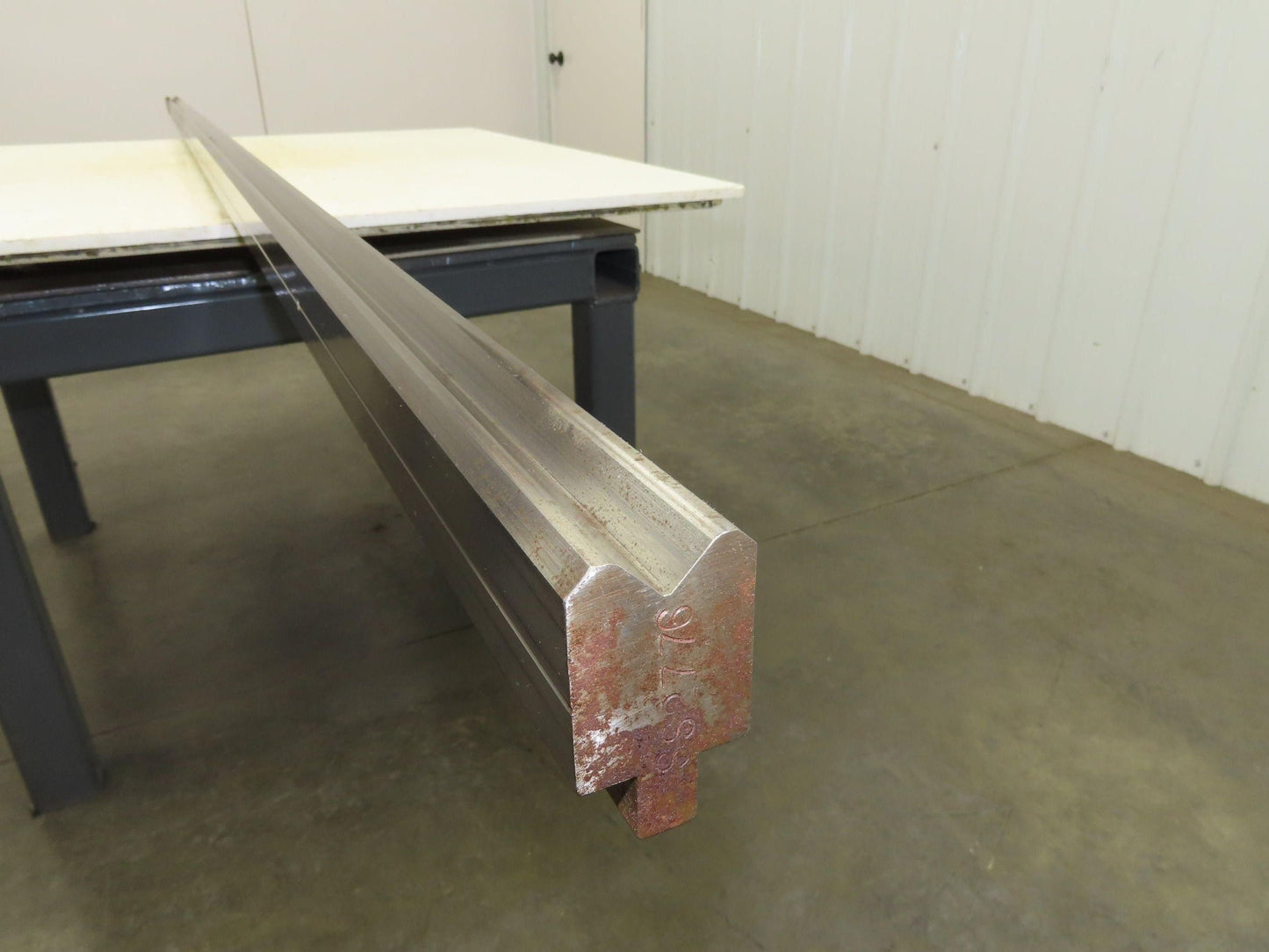 Press Brake Die 120-1/2" Long 90° V 1/2" Tang 1-13/32" W 1-3/4" H 3/4x11/32" V
