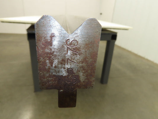 Press Brake Die 120-1/2" Long 90° V 1/2" Tang 1-13/32" W 1-3/4" H 3/4x11/32" V