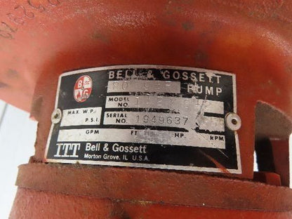 Bell & Gossett Series 80 Centrifugal Pump 1.5x1.5.x9.5" Flanged 80gpm 1.5Hp 460V