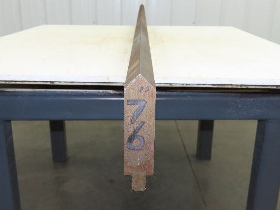 Press Brake Punch Die 75-15/16" Long 85° V 1/2" Tang 1-1/16" W 3-3/4" H