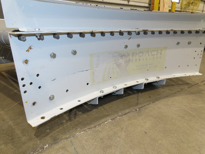 Roach 36"BF x 45° Curve Powered Roller Conveyor 130VDC O-Ring Belt Drive