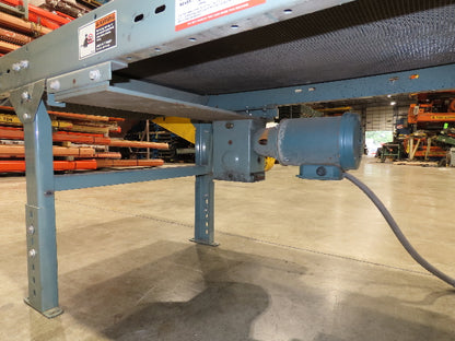 Hytrol 28"x 15'L Slider Bed Conveyor 24" Grip Belt 460V End Drive 34 FPM
