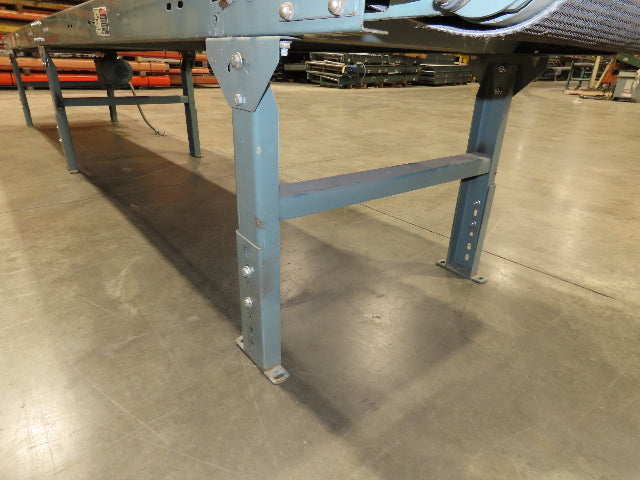 Hytrol 28"x 15'L Slider Bed Conveyor 24" Grip Belt 460V End Drive 34 FPM