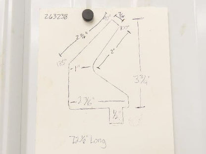 Press Brake Punch Die 72-1/8" Long 90° V 7/16" Finger 2" Return 3-3/4" H