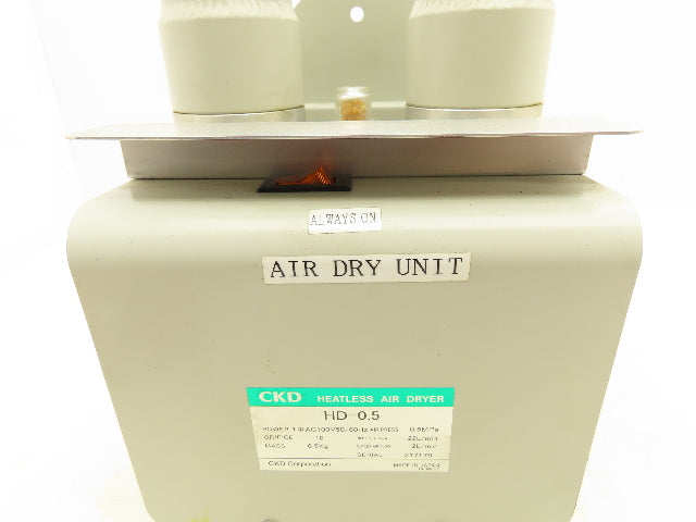 CKD HD-0.5 Heatless Desiccant Compressed Air Dryer Compact Unit 100V 1PH