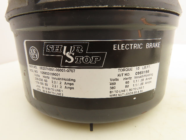 US Motors Shur Stop 105633109001 Electric Brake Kit 230/460V 10 Ft-Lb 182/184T