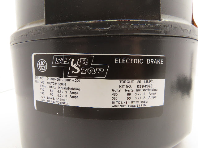 US Motors Shur Stop 108703130001 Electric Brake Kit 230/460V 25 Ft-Lb 213T/215T